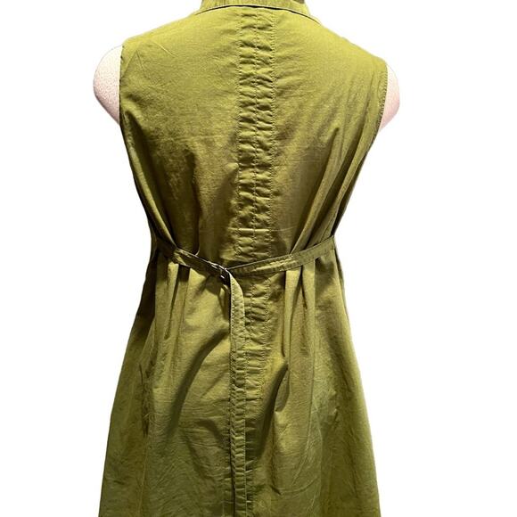 Norma Kamali Button Front Tunic Top Size Green Cotton Sleeveless Size XS - Picture 5 of 7